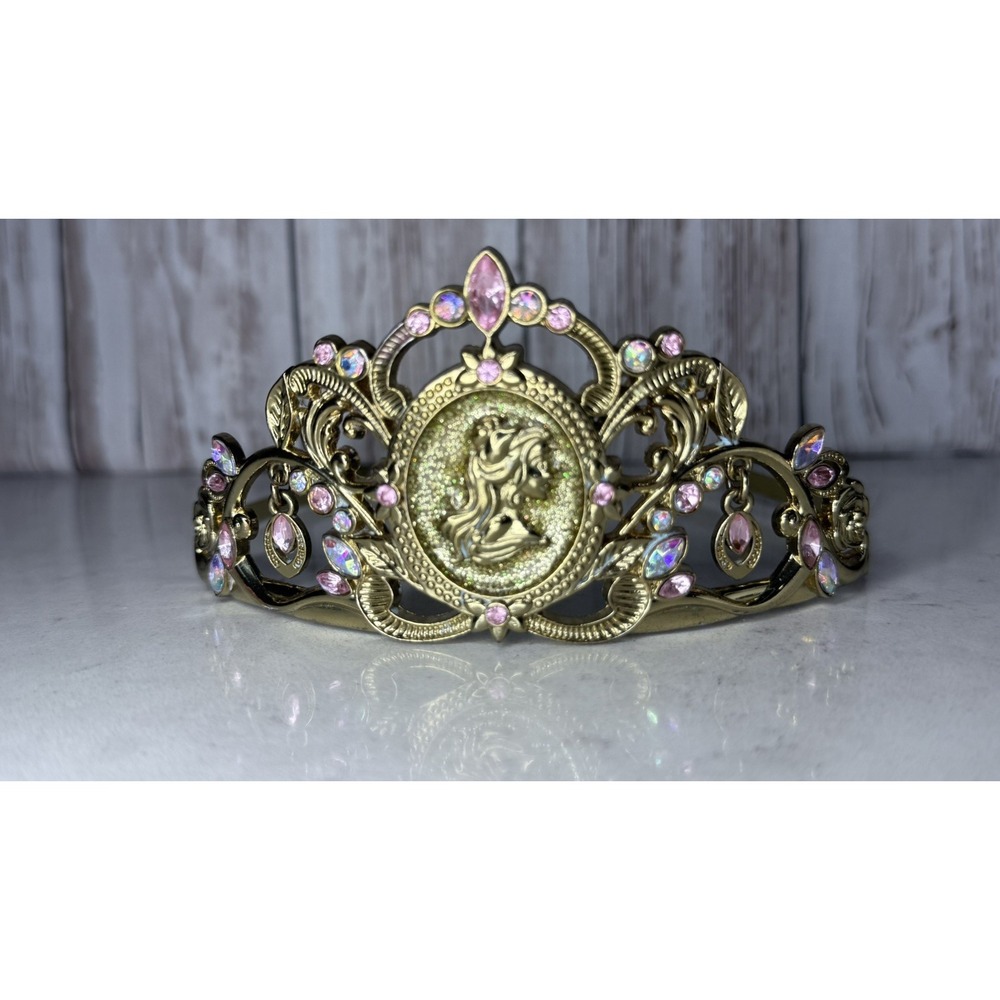 Disney Store Princess BELLE Beauty and the Golden Metal Tiara Gems Crown READ
